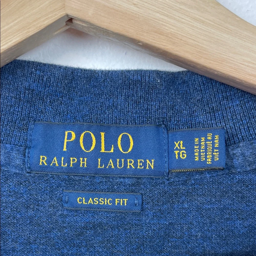 Polo Ralph Lauren Long Sleeve 1/4 Button Men's XL Navy Polo Classic Polo Shirt